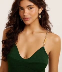 Maiô em Microfibra Texturizada com Alça Elástico e Aviamento de Bambu Natural