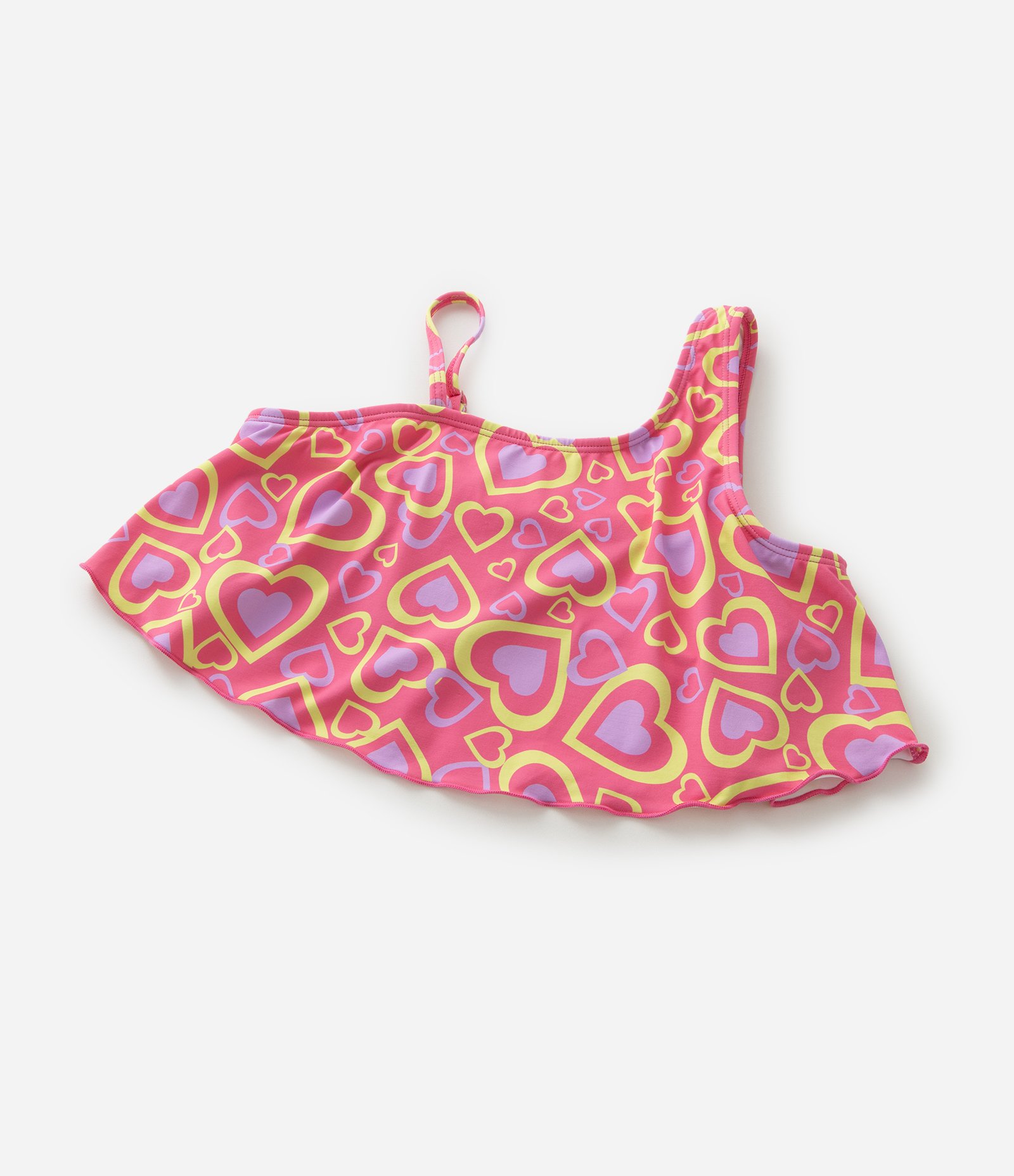 Biquini Infantil com Alças Assimétricas e Estampa de Corações - Tam 7 a 14 Anos Multicores 9