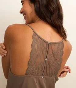 Pijama Short Doll com Detalhes em Renda