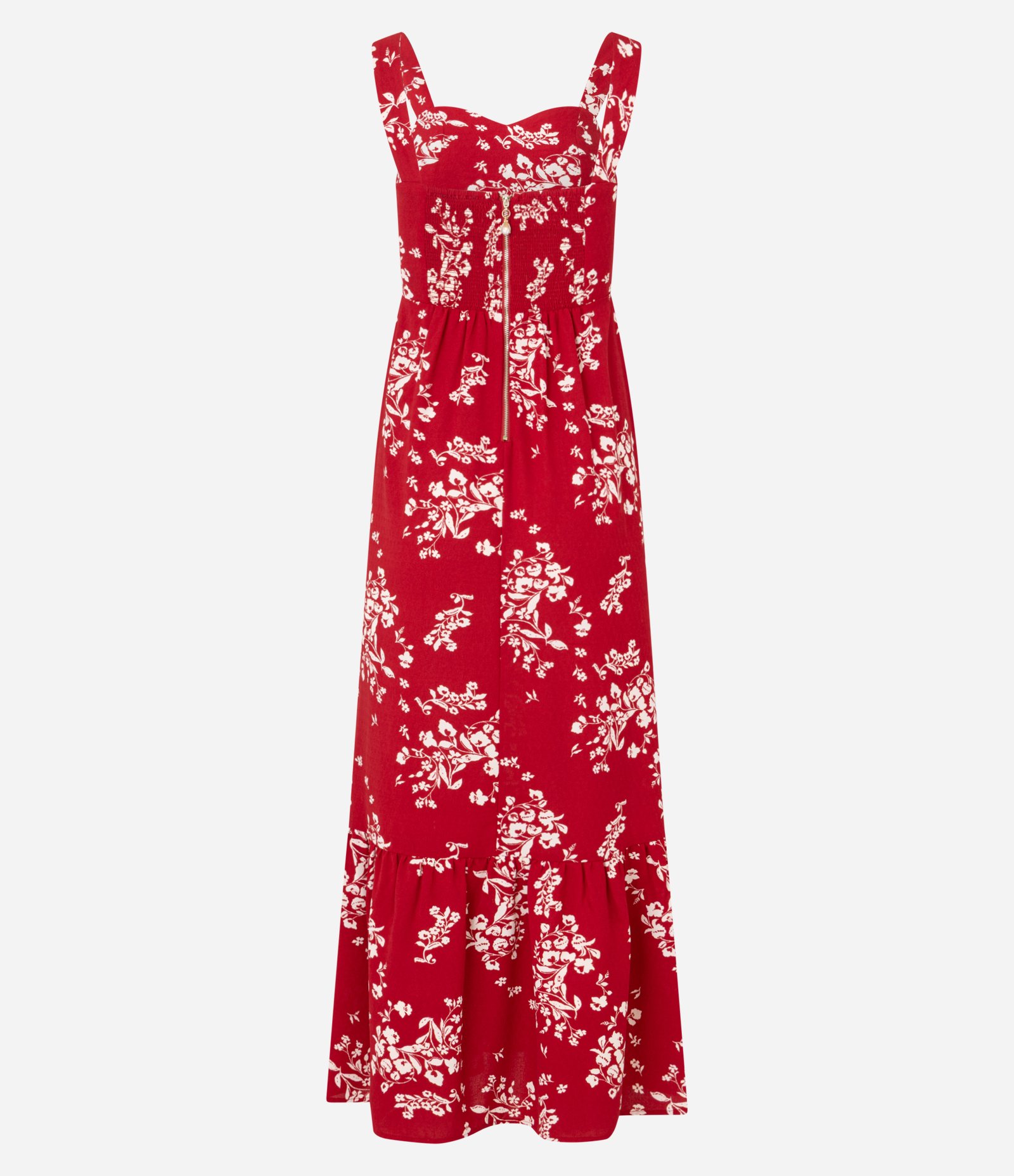 Vestido Evasê Midi em Airflow com Estampa Buquê de Flores Vermelho 7