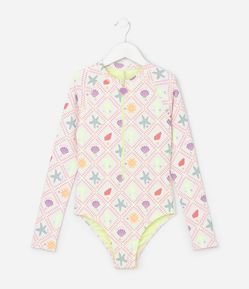 Maiô Infantil em Microfibra com Estampa Tropical - Tam 5 a 14 Anos