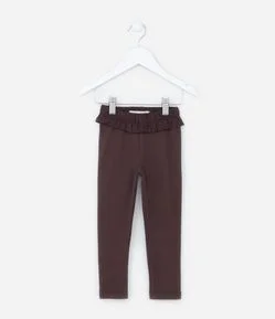 Calça Legging Infantil Canelada com Babadinho - Tam 1 a 6 Anos