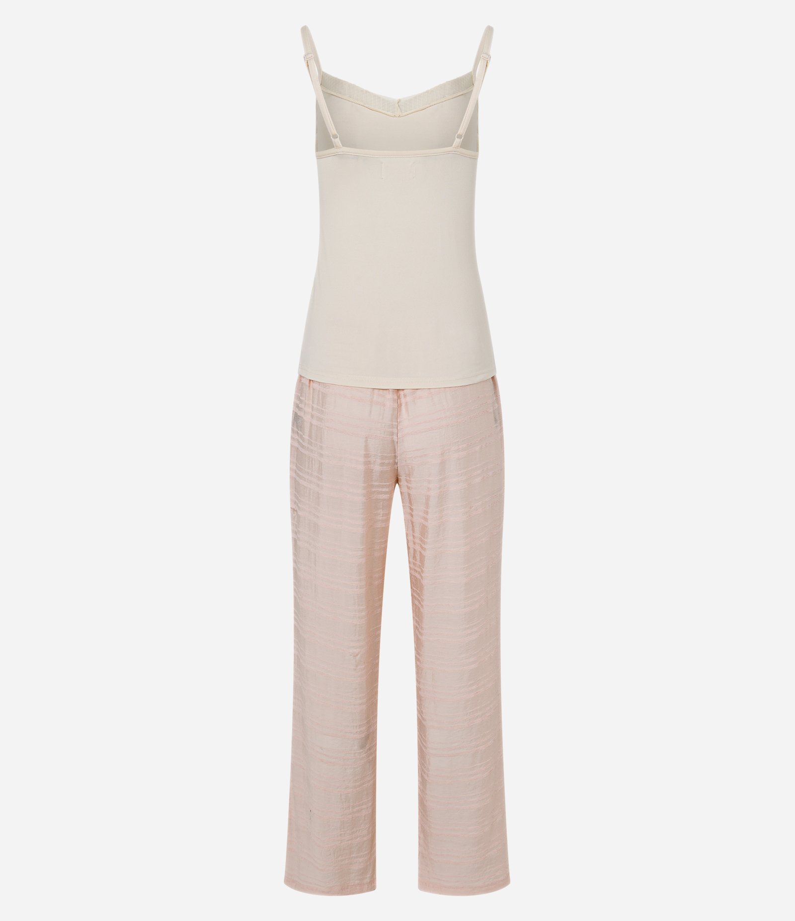 Pijama Longo com Calça Texturizada Rosa 8