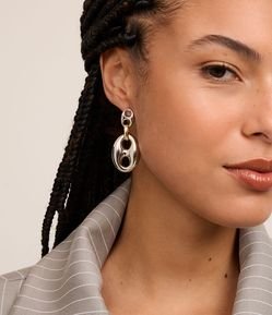 Brinco Médio com Elos de Tampa de Latinha Bicolor