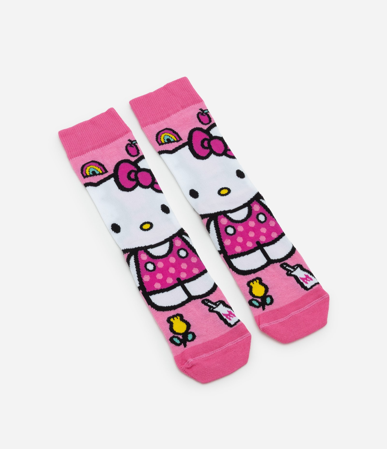 Meia Cano Alto em Algodão com Estampa Hello Kitty Rosa 4