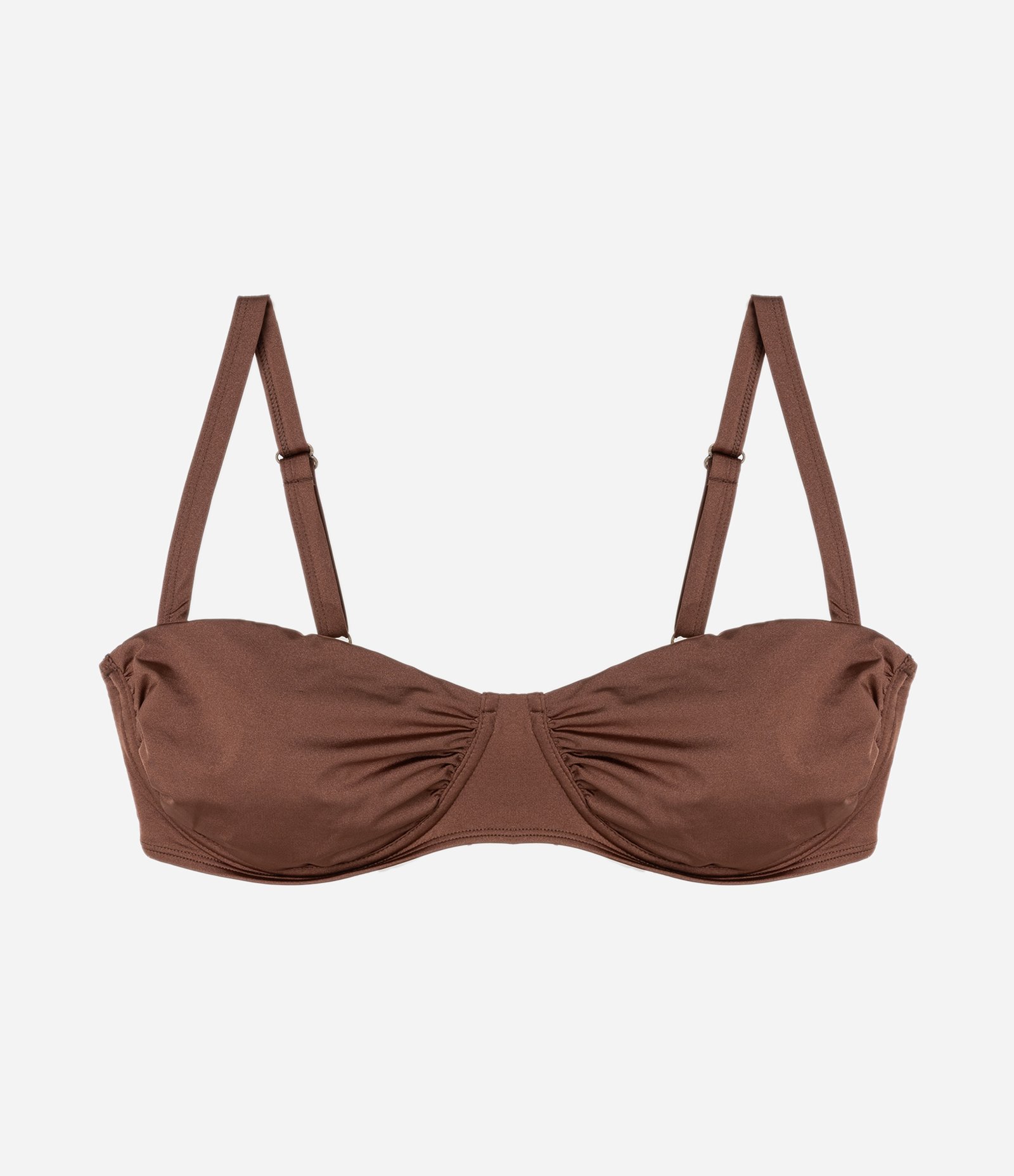 Biquíni Top Meia Taça com Franzido Ashua Curve e Plus Size Marrom 5