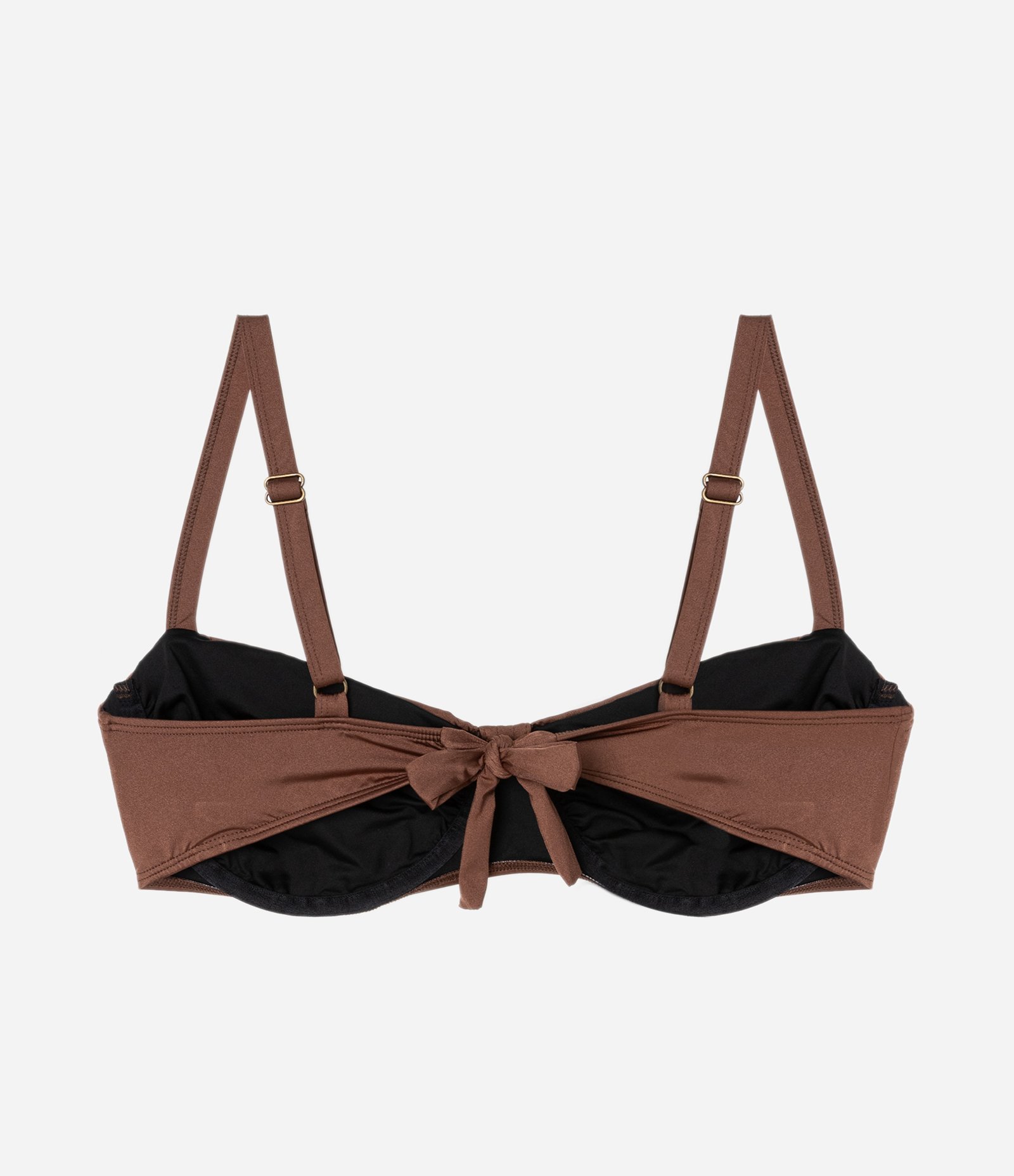 Biquíni Top Meia Taça com Franzido Ashua Curve e Plus Size Marrom 6