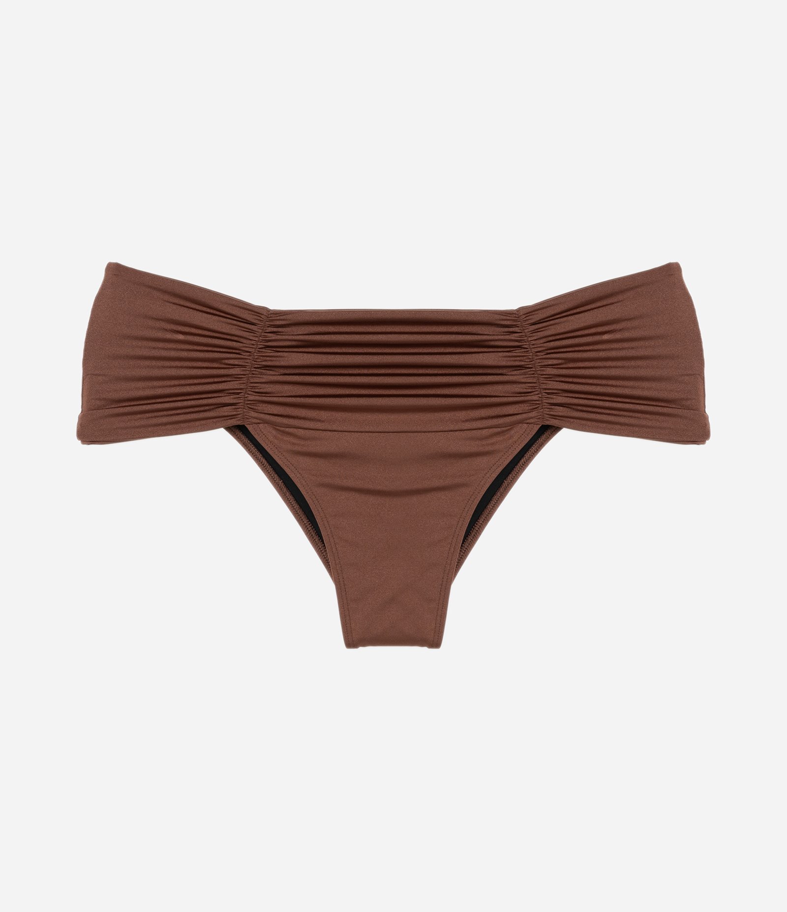 Biquíni Calcinha Pala Larga Franzida Ashua Curve e Plus Size Marrom 6