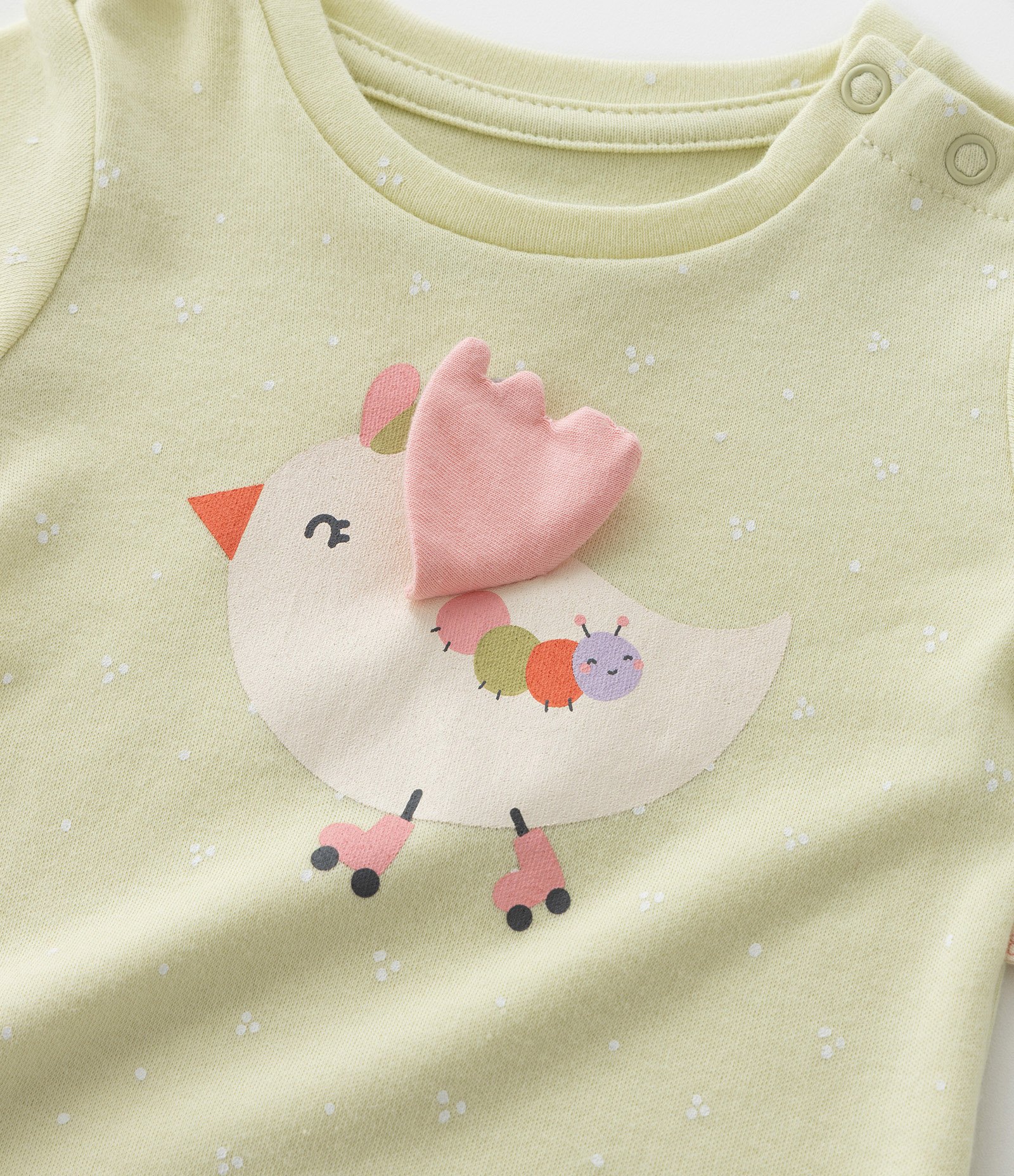 Body Infantil em Suedine com Estampa de Passarinho - Tam RN a 18 Meses Verde 8