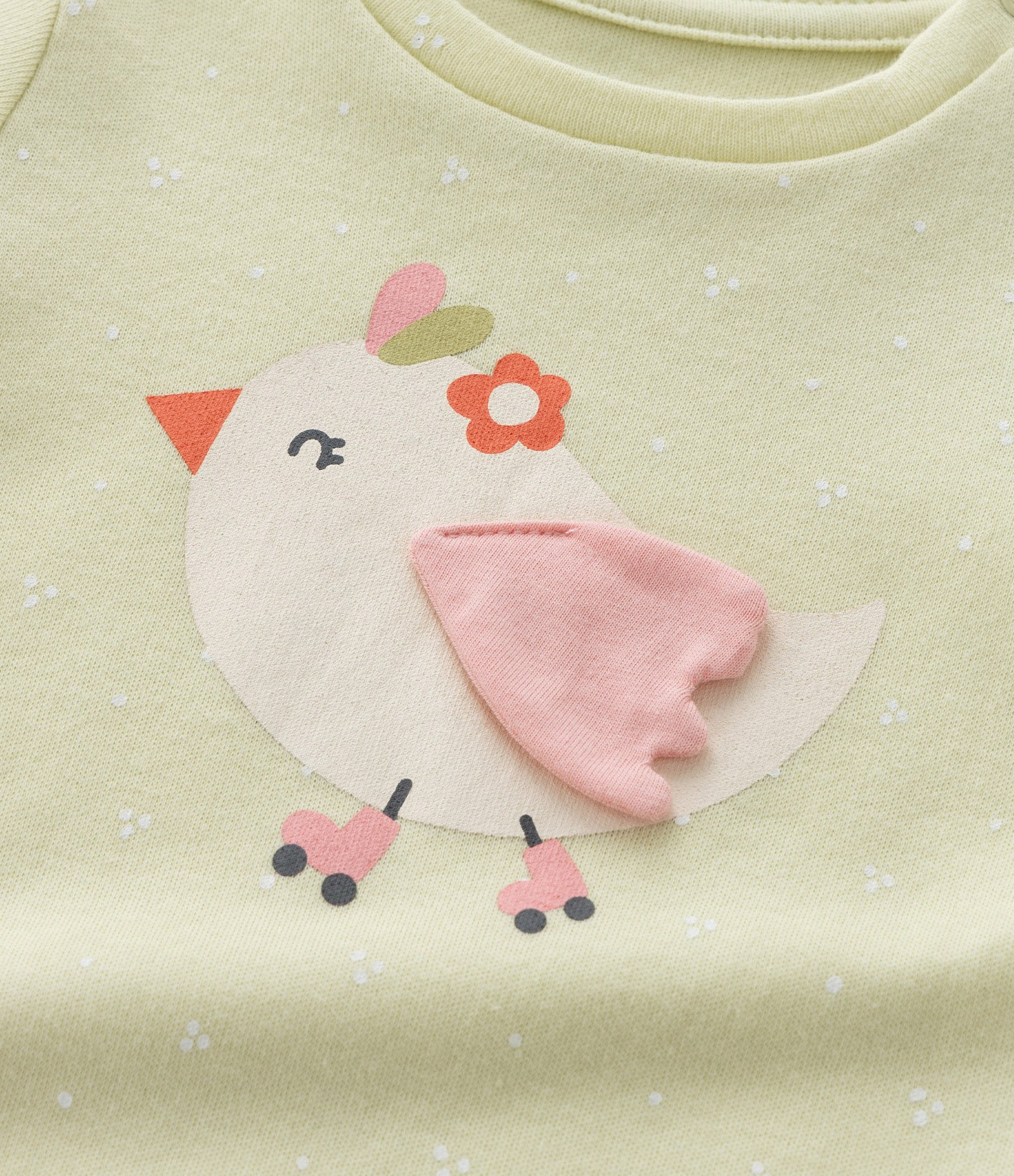 Body Infantil em Suedine com Estampa de Passarinho - Tam RN a 18 Meses Verde 7