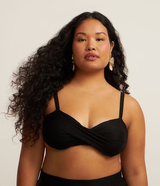 Biquíni Top Bandeau Canelado Curve e Plus Size