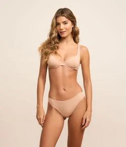 Calcinha Biquíni Fio Duplo em Poliamida com Lateral Média