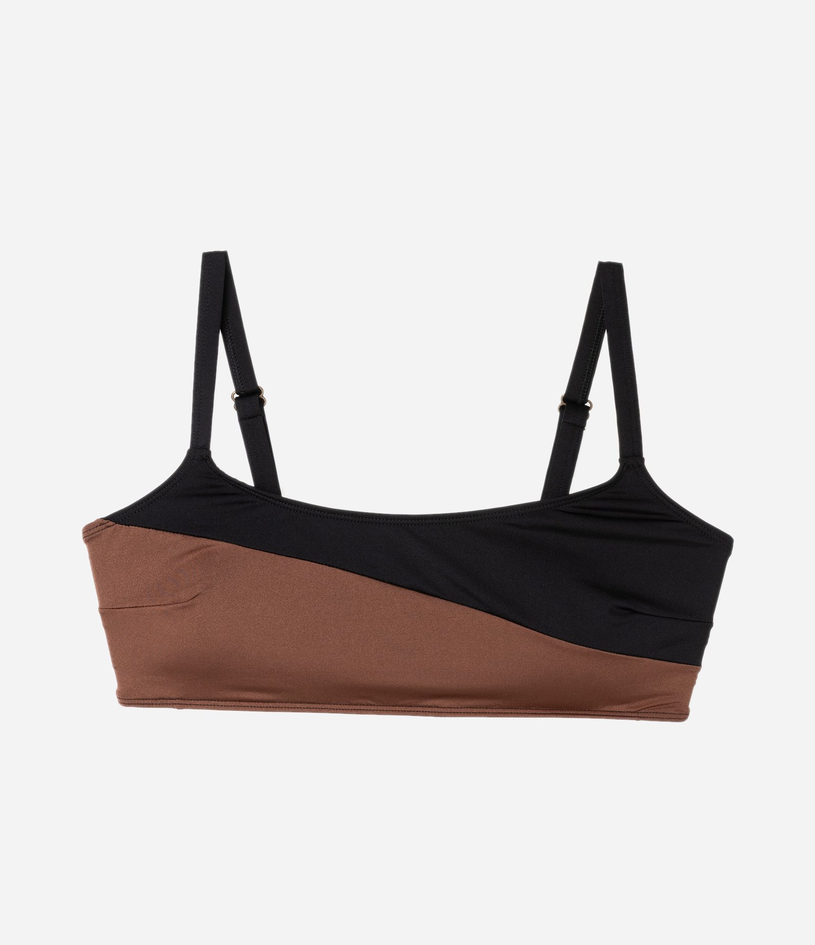 Biquíni Top Reto Bicolor Ashua Curve e Plus Size Preto/Marrom 6