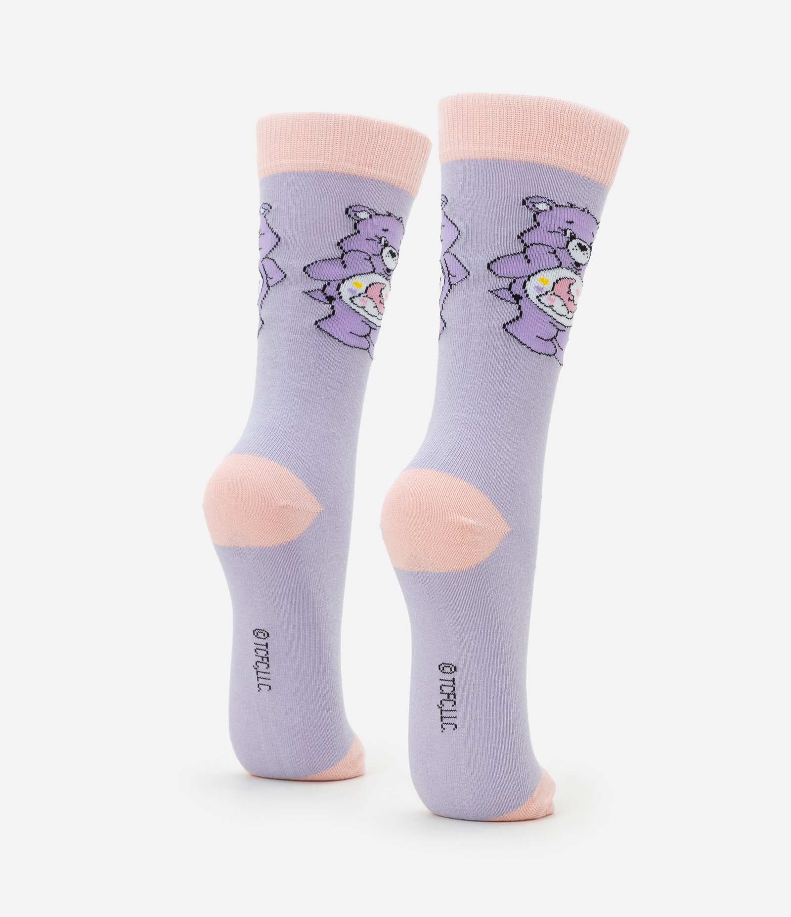 Meia Cano Alto em Algodão com Estampa Ursinhos Carinhosos Lilás 3