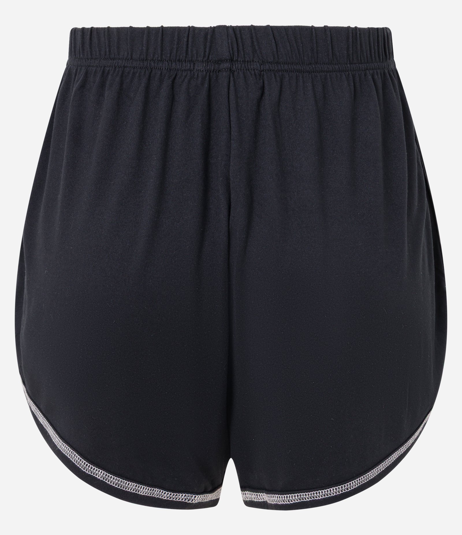Short de Pijama em Ribana com Amarração Contrastante Preto 6