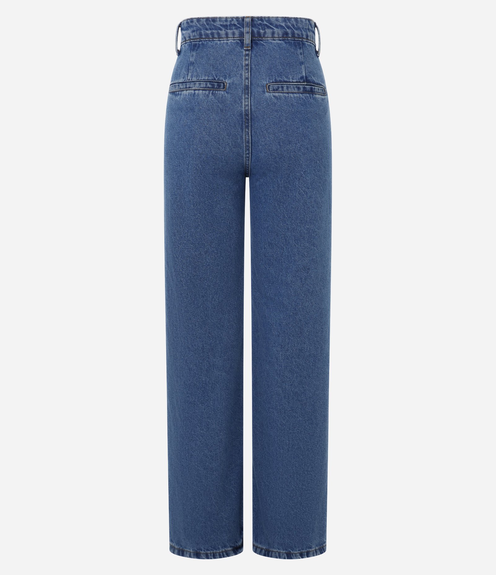 Calça Reta Confort em Jeans com Bolso Frontal Azul 7