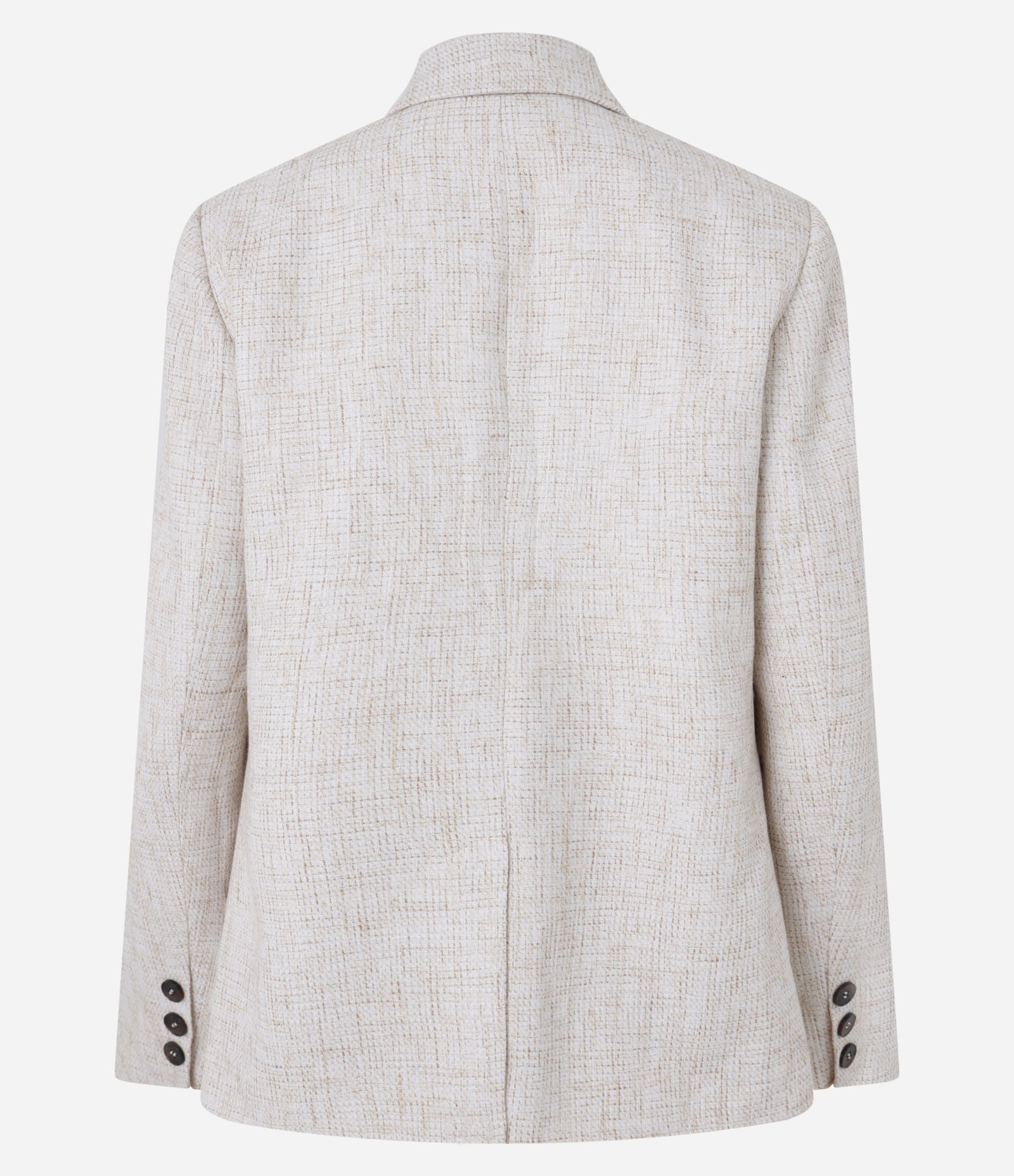 Blazer Oversized em Tweed com Botões Bege 8