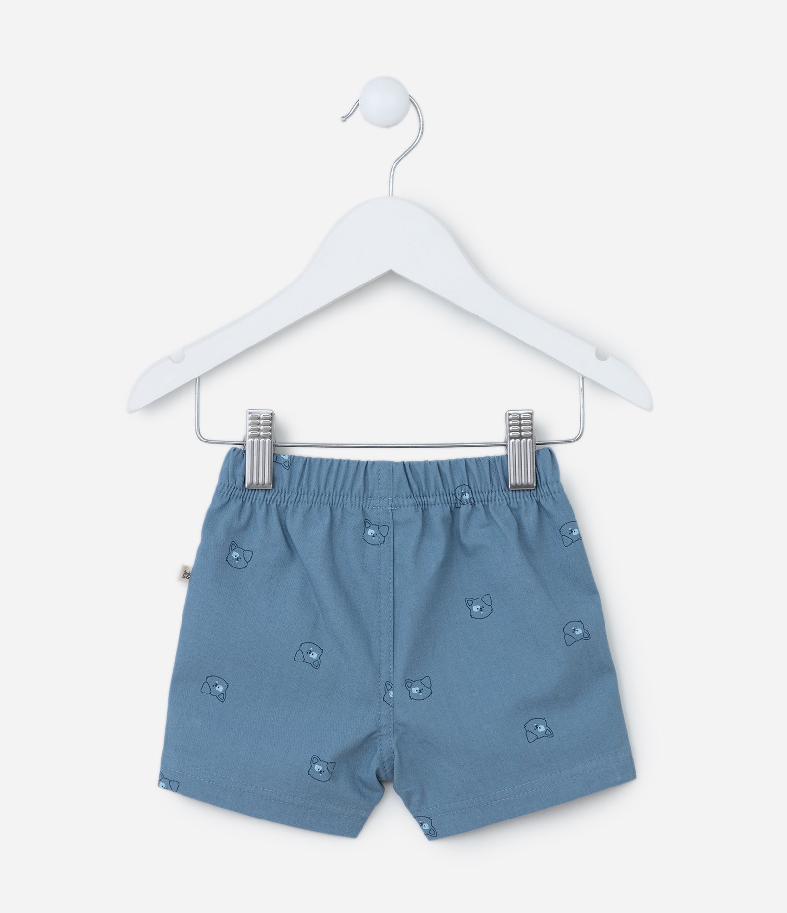 Bermuda Infantil em Sarja com Estampa Bichinhos - Tam 0 a 18 meses Azul 2