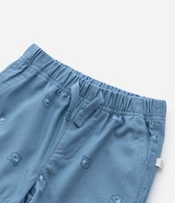 Bermuda Infantil em Sarja com Estampa Bichinhos - Tam 0 a 18 meses