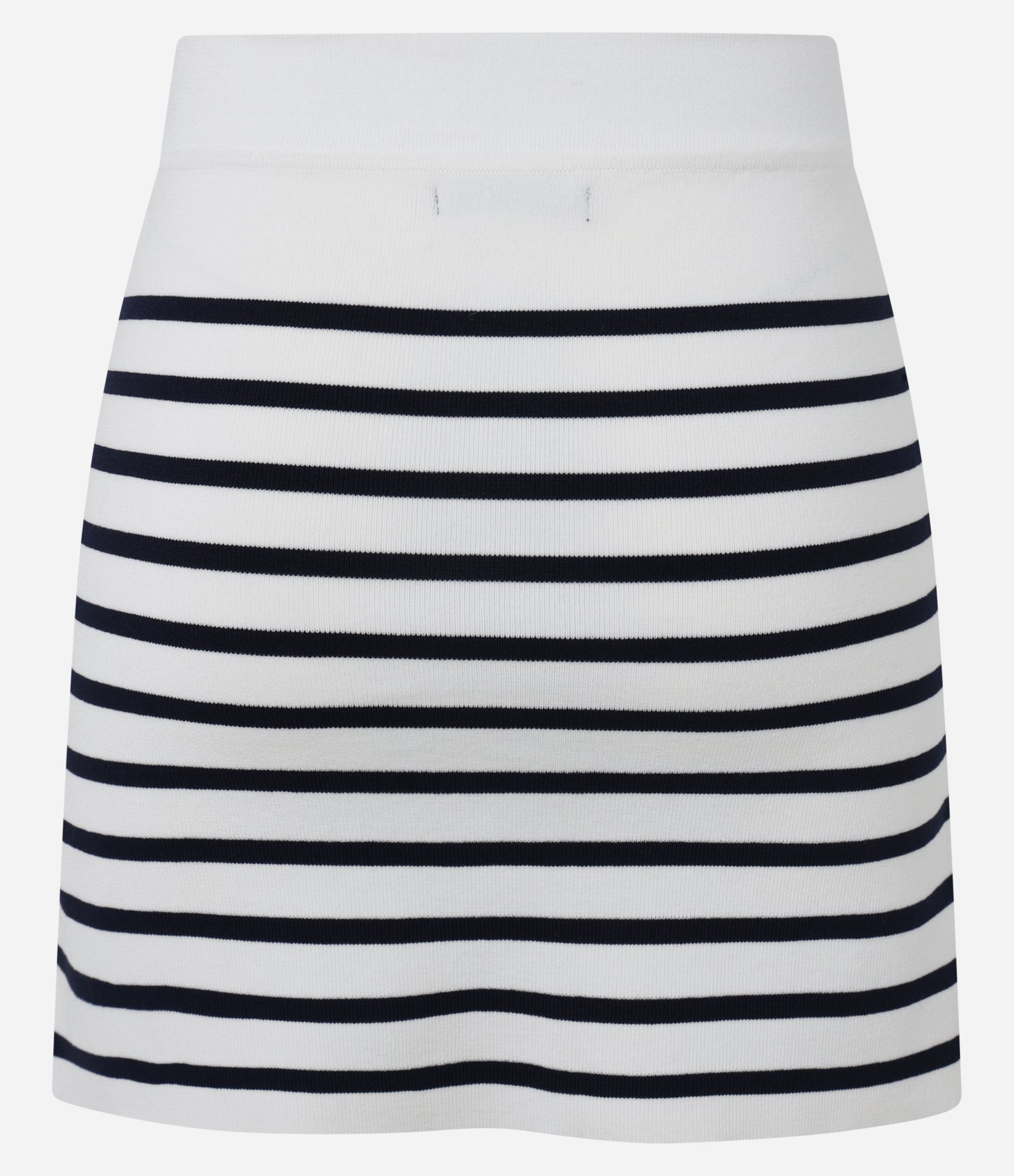 Saia Curta Listrada em Tricô com Botões Metalizados Preto/Branco 7