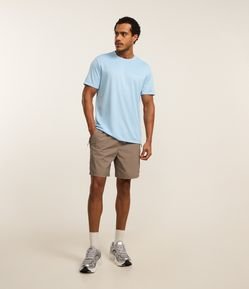 Bermuda Esportiva em Poliamida com Cós Elástico e Bolsos com Zíper