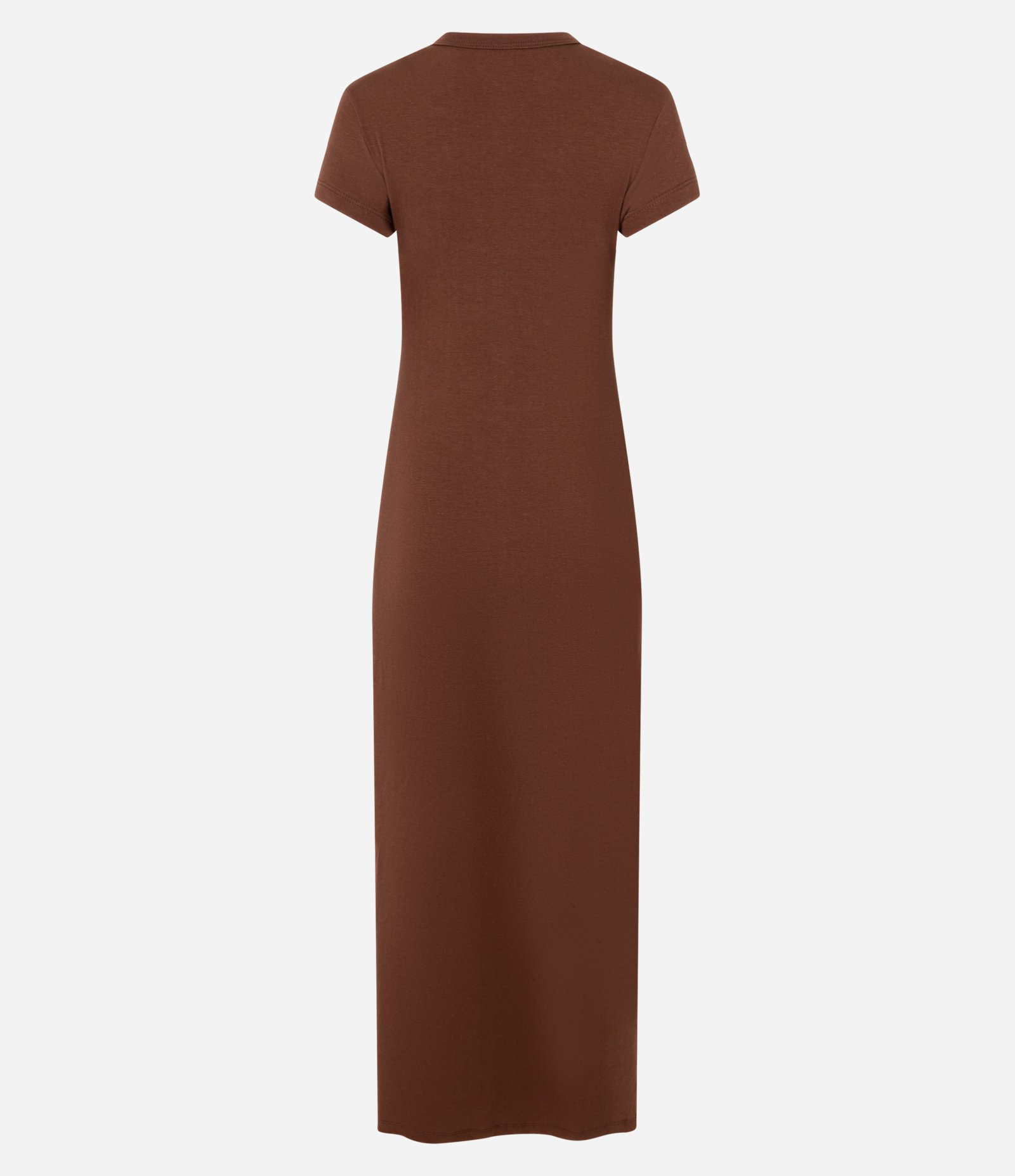 Vestido Longo em Algodão com Manga Curta Marrom 6