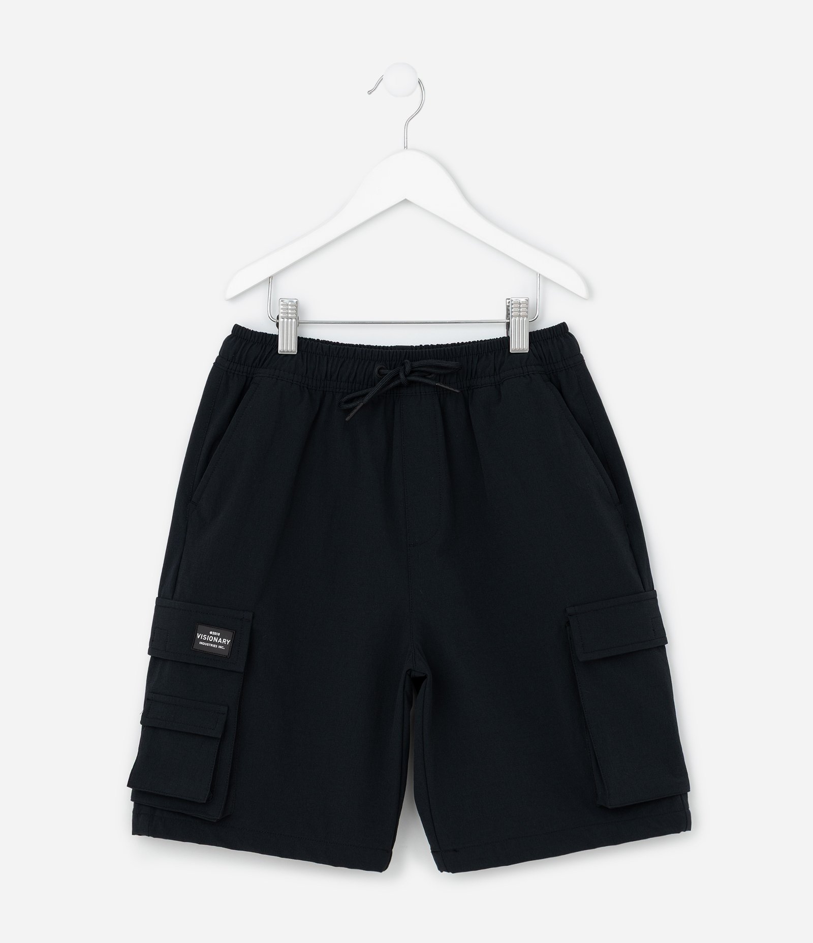 Bermuda Infantil em Poliamida com Bolso Cargo - Tam 5 a 14 Anos Preto 1