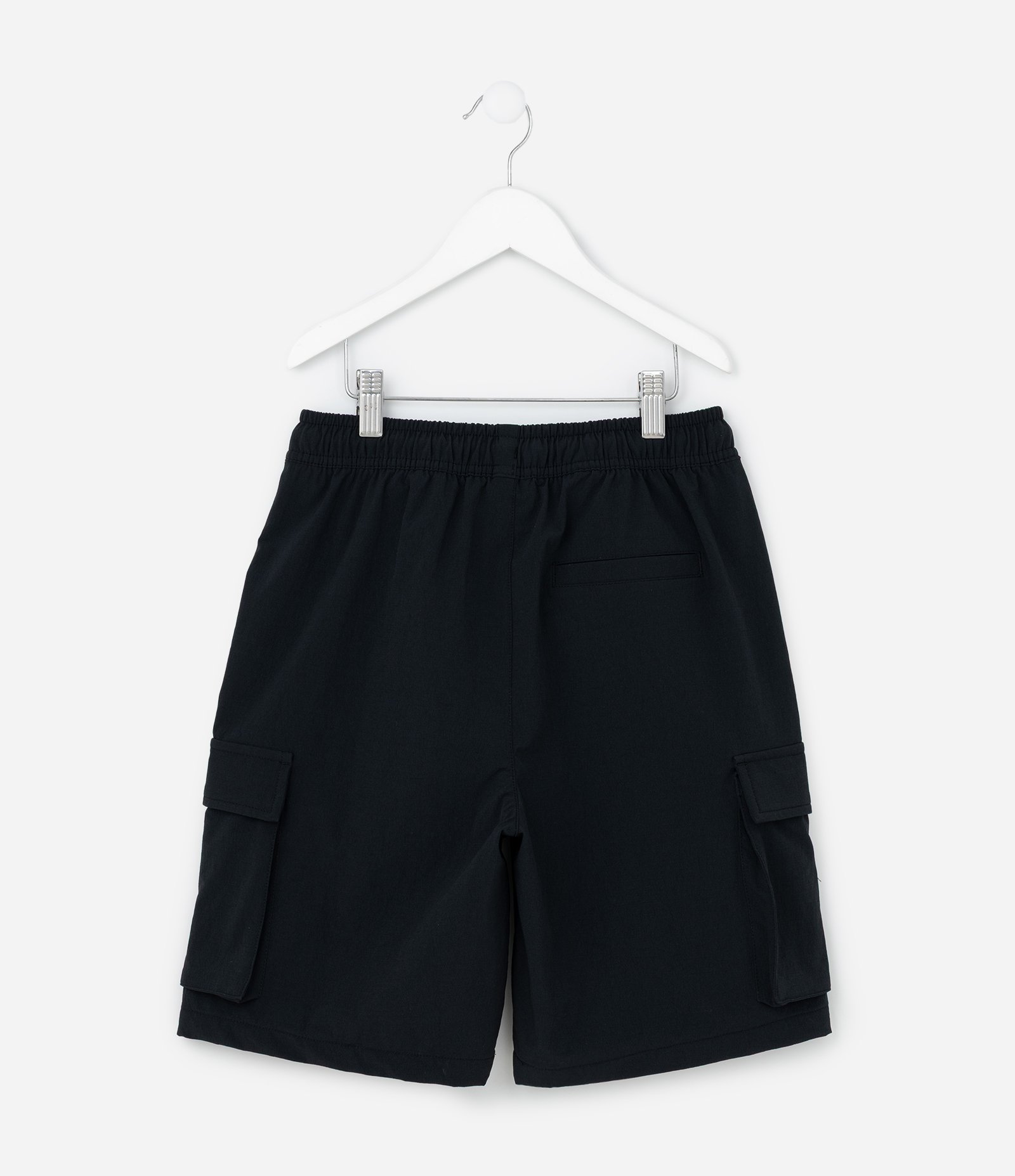 Bermuda Infantil em Poliamida com Bolso Cargo - Tam 5 a 14 Anos Preto 2