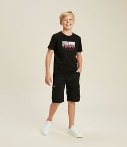 Bermuda Infantil em Poliamida com Bolso Cargo - Tam 5 a 14 Anos