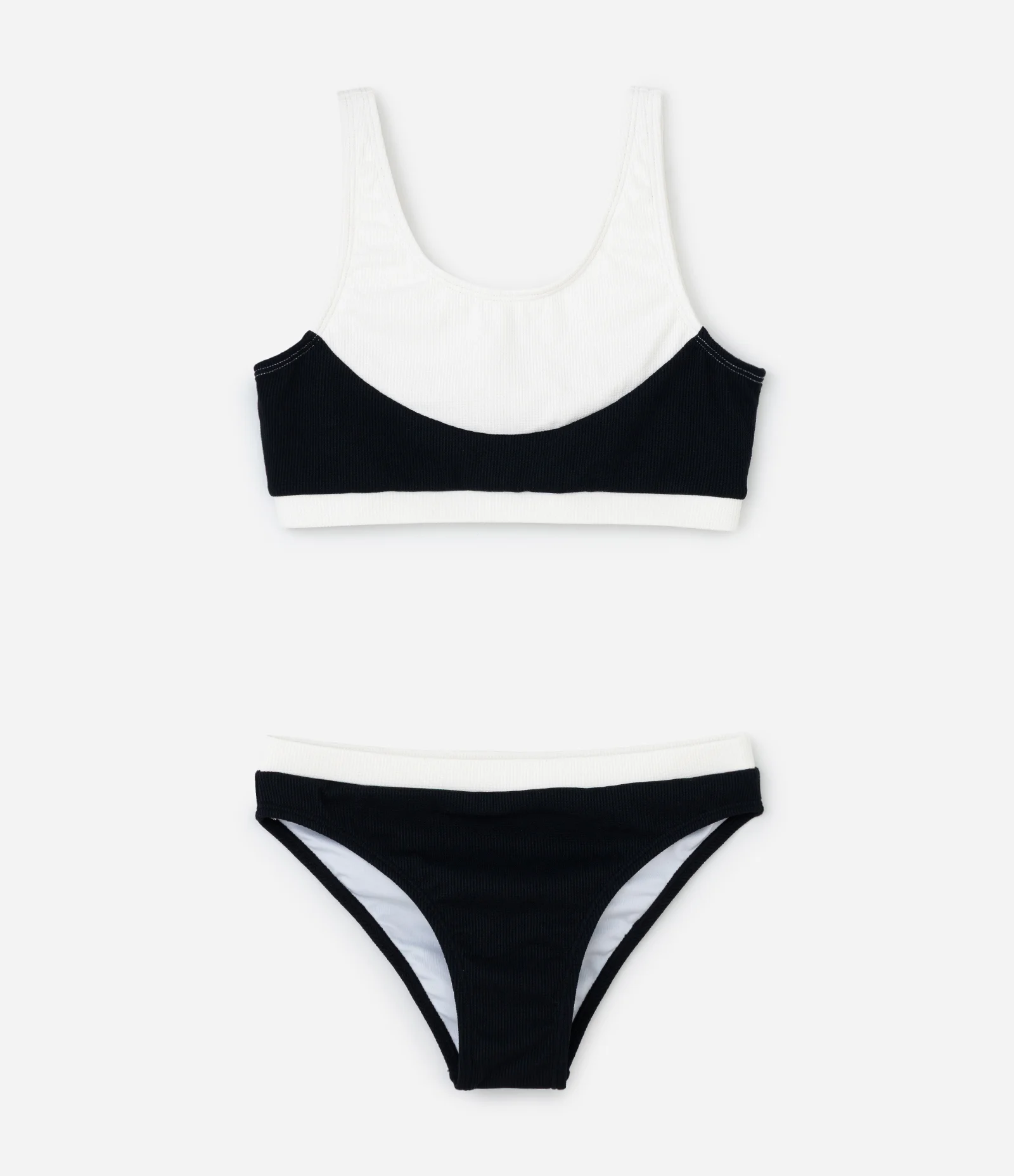 Biquini Infantil em Microfibra com Textura - Tam 5 a 16 Anos Preto/Branco 1