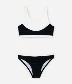 Biquini Infantil em Microfibra com Textura - Tam 5 a 16 Anos