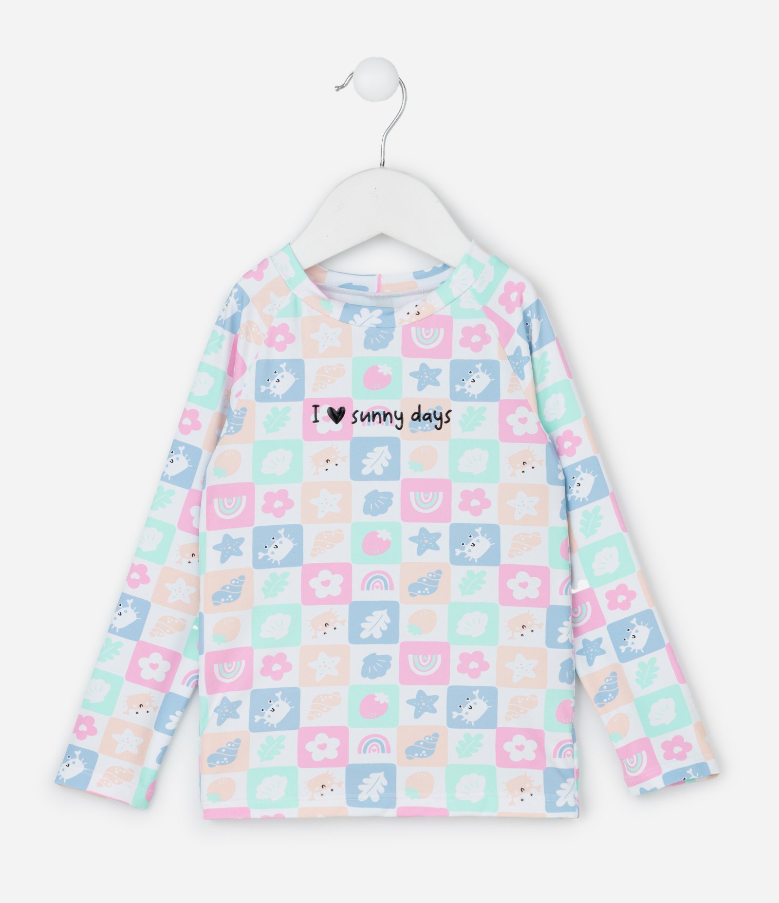 Conjunto Infantil com Proteção UV Estampa Tropical e Flores 3D - Tam 1 a 4 Anos Multicores 2