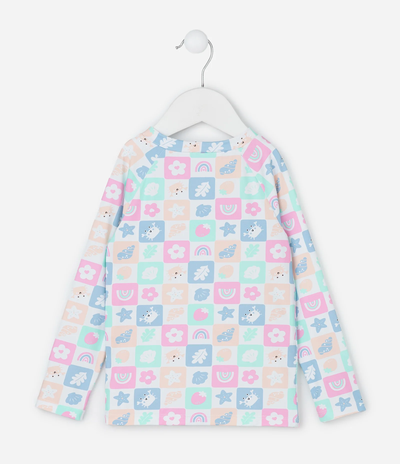 Conjunto Infantil com Proteção UV Estampa Tropical e Flores 3D - Tam 1 a 4 Anos Multicores 3