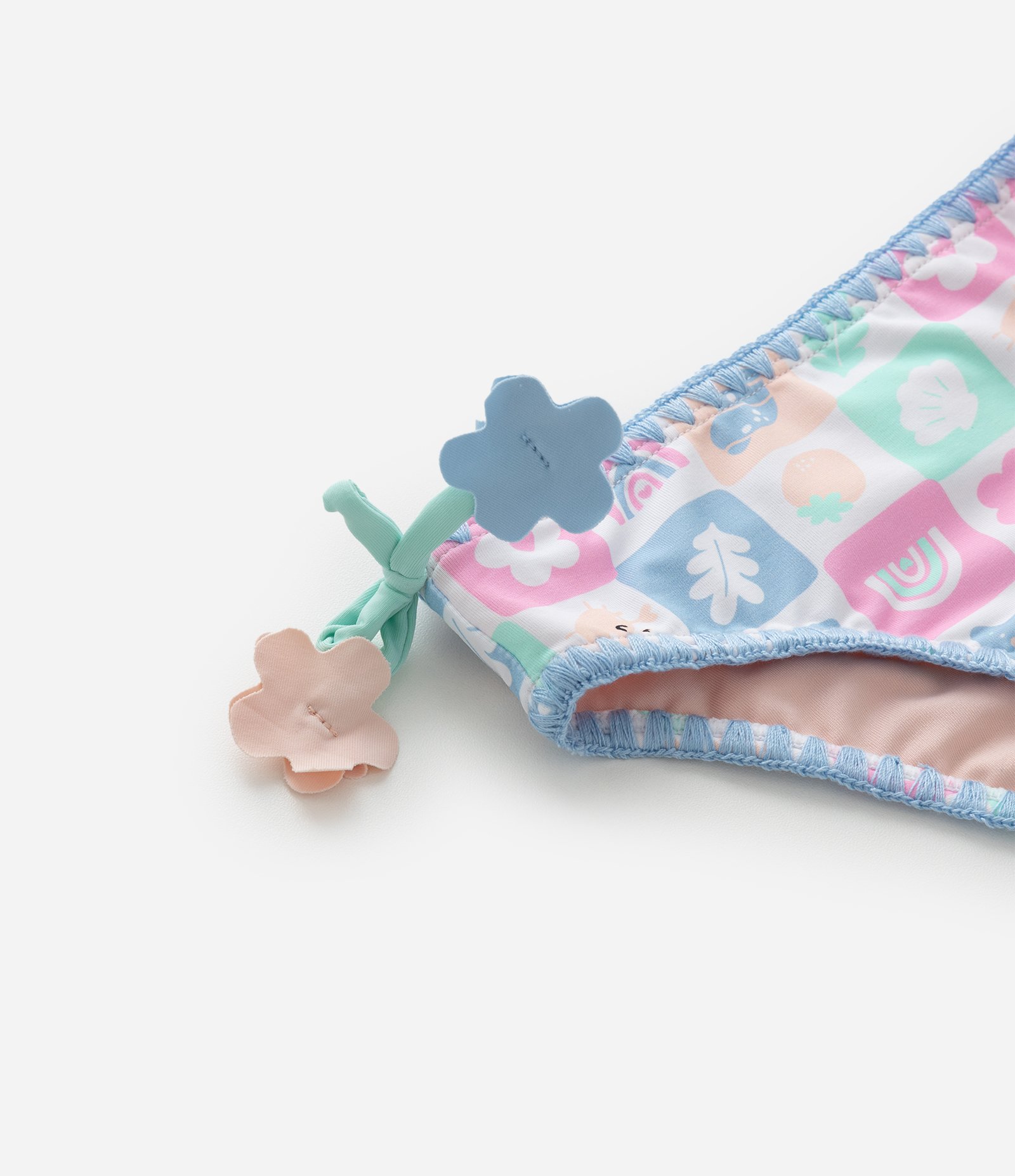 Conjunto Infantil com Proteção UV Estampa Tropical e Flores 3D - Tam 1 a 4 Anos Multicores 7