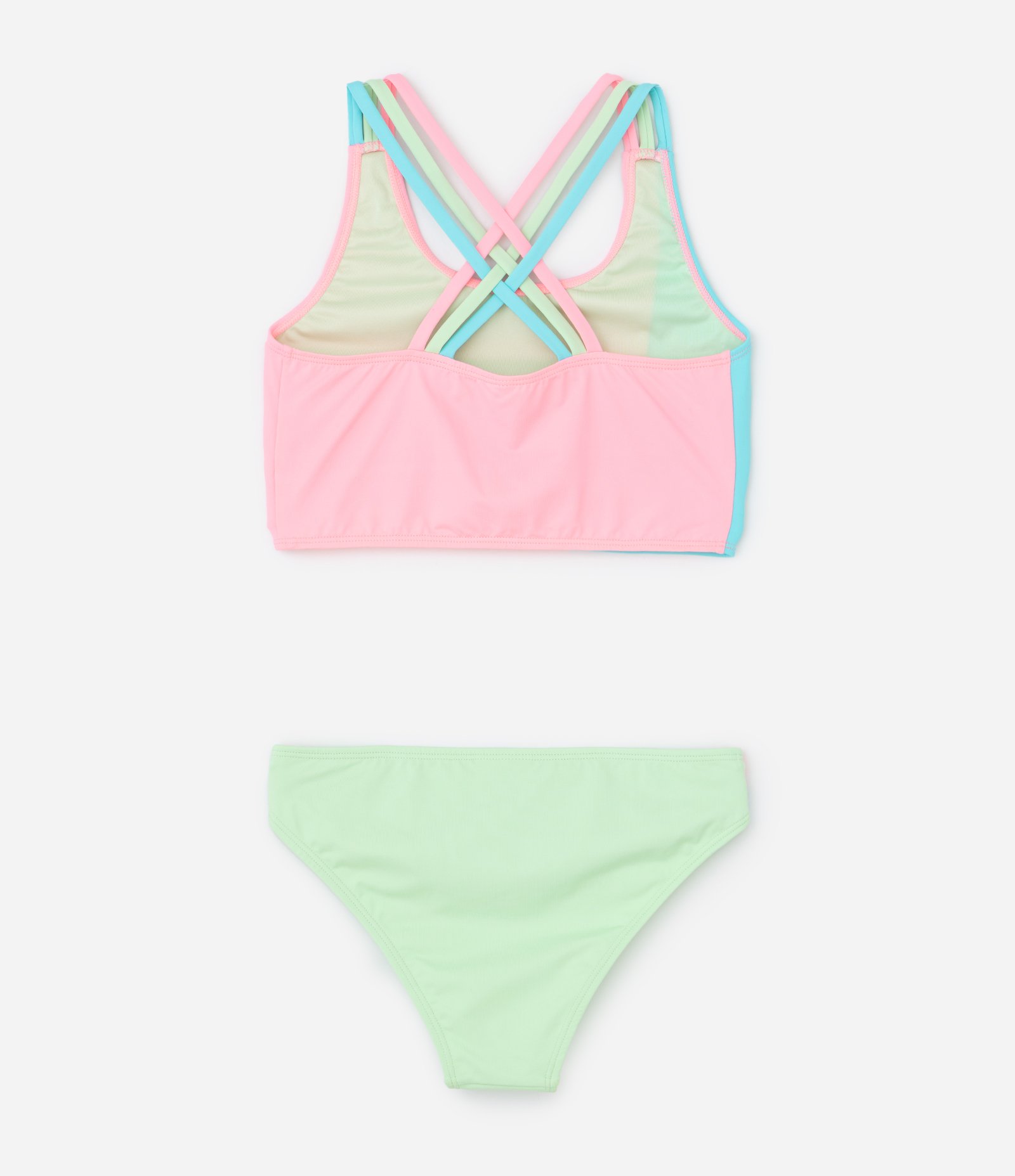 Biquini Infantil em Microfibra com Alças Cruzadas - Tam 5 a 14 Anos Multicores 2