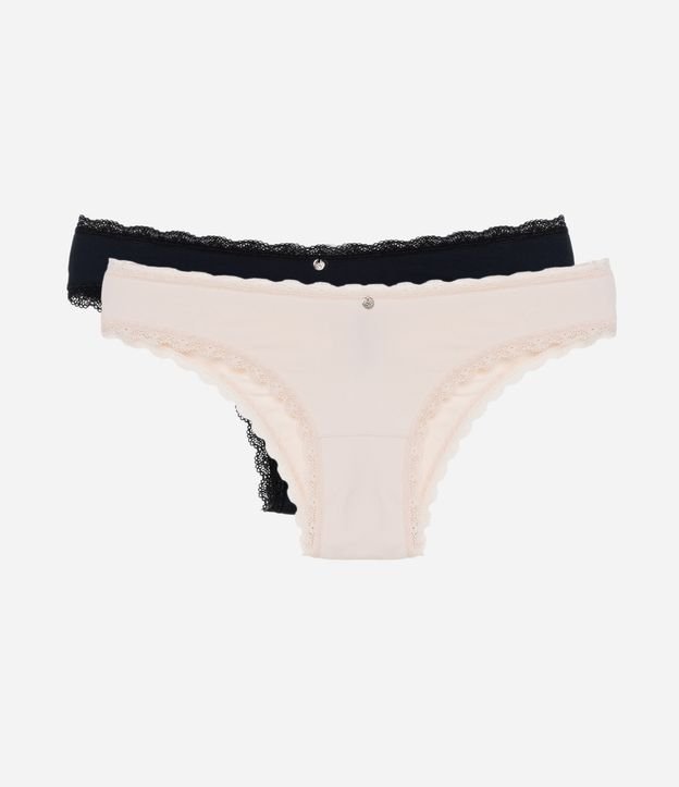 Kit 02 Calcinhas Biquíni Empina Bumbum em Microfibra com Rendinha