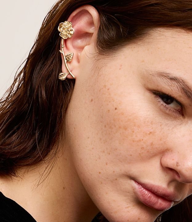 Brinco Ear Cuff com Forma de Rosa