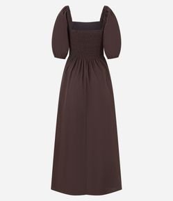 Vestido Longo em Tricoline Corsetado com Lastex nas Costas