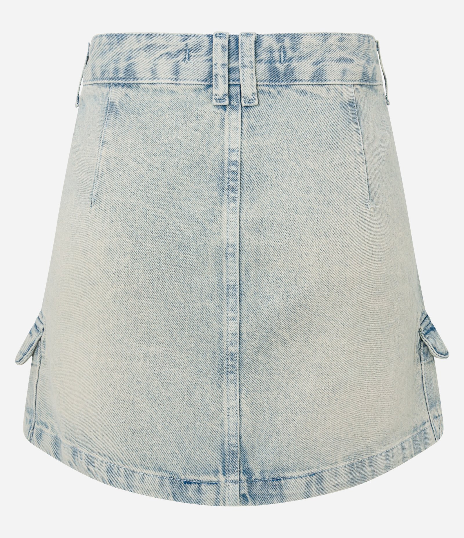 Saia Curta em Jeans com Bolso Cargo Azul 6
