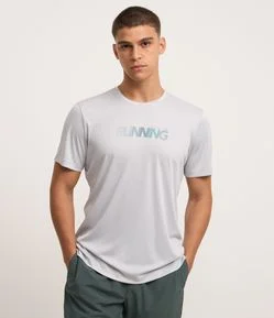 Camiseta Esportiva em  Tecnologia Dry com Estampa Running Refletiva