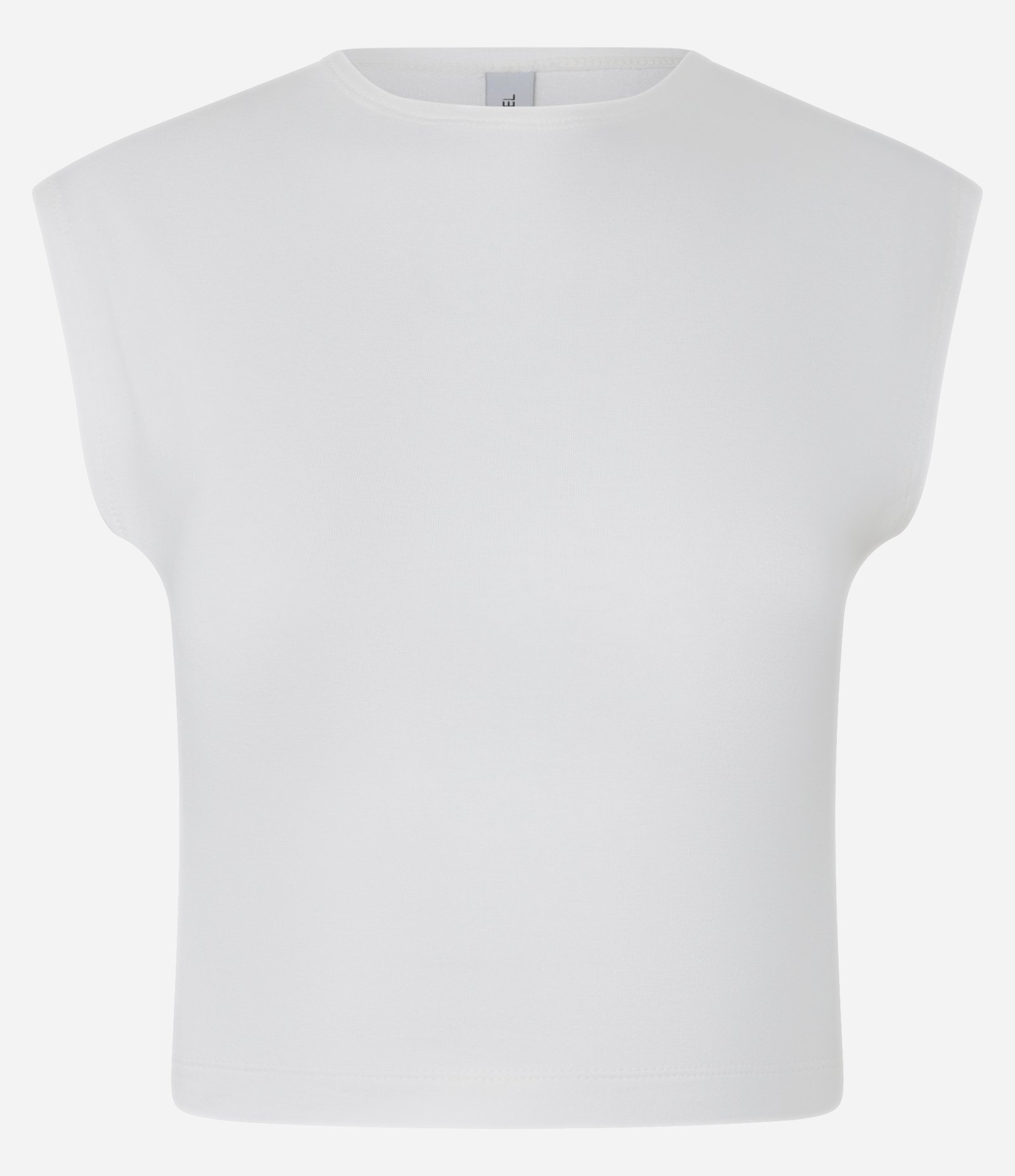 Blusa sem Manga em Moletinho com Ombro Caído Branco 4