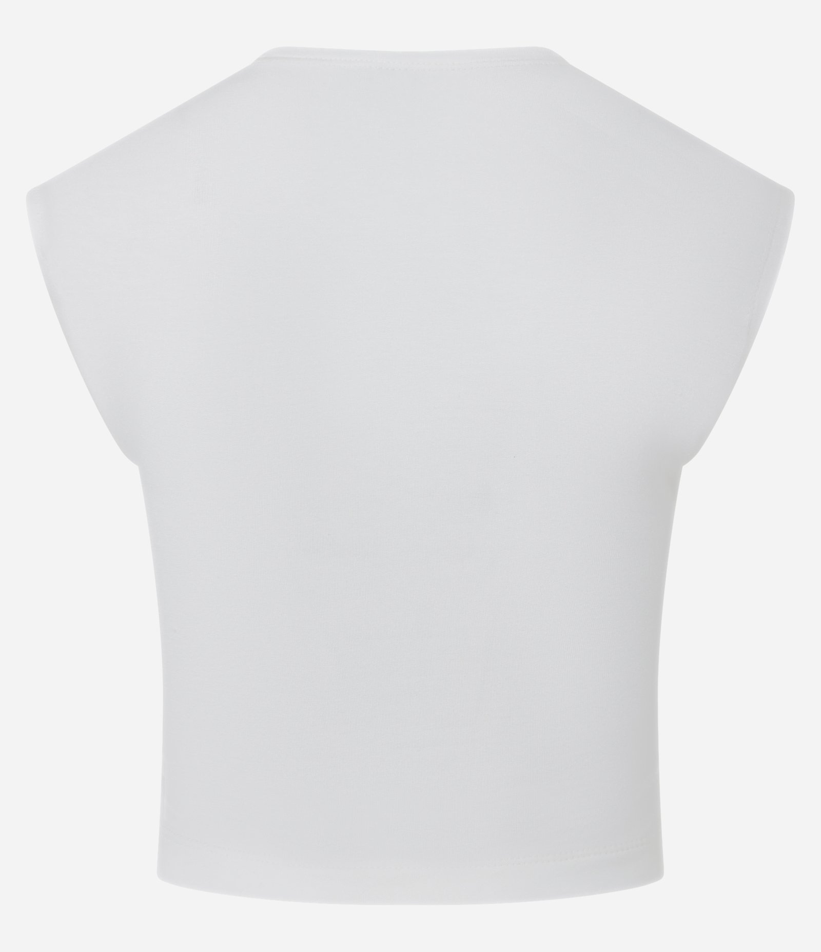 Blusa sem Manga em Moletinho com Ombro Caído Branco 5