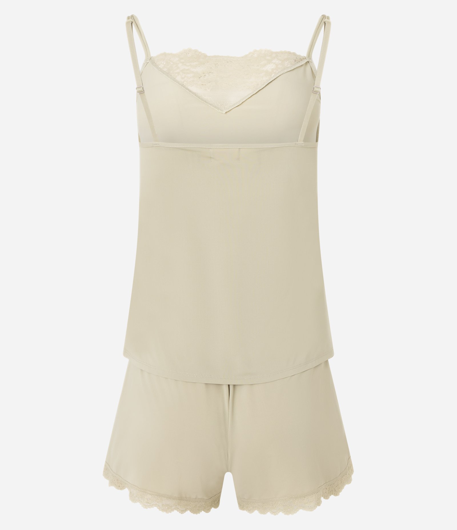 Pijama Short Doll em Microfibra com Renda Amarelo 6