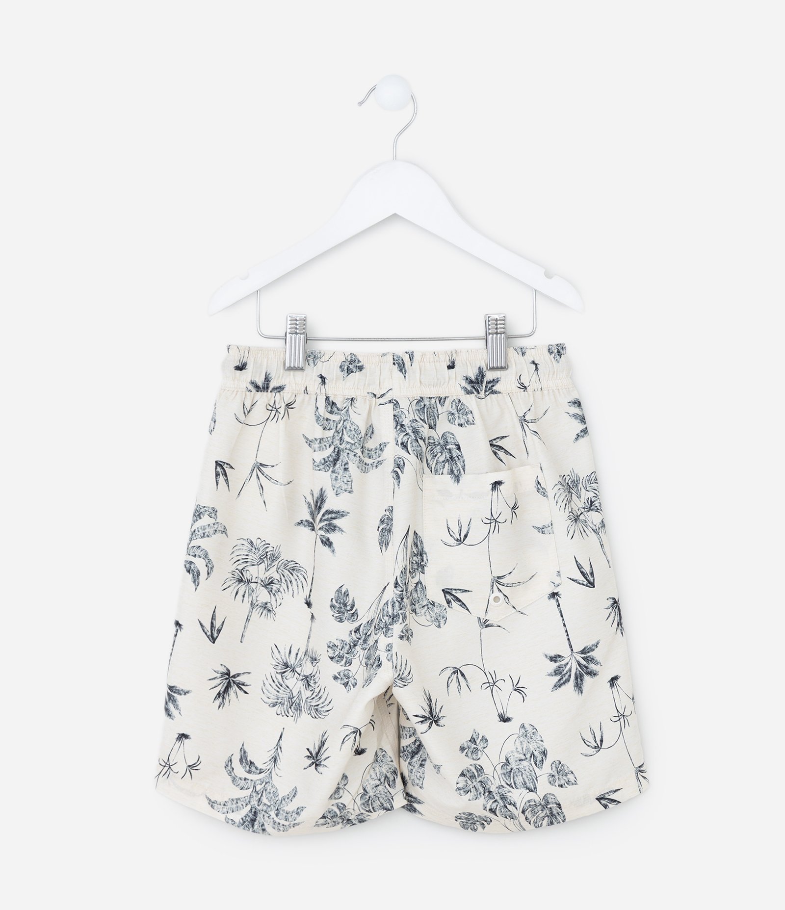 Bermuda Infantil com Estampa Folhagem - Tam 5 A 14 Anos Branco 2