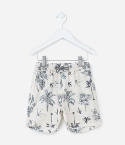 Bermuda Infantil com Estampa Folhagem - Tam 5 A 14 Anos