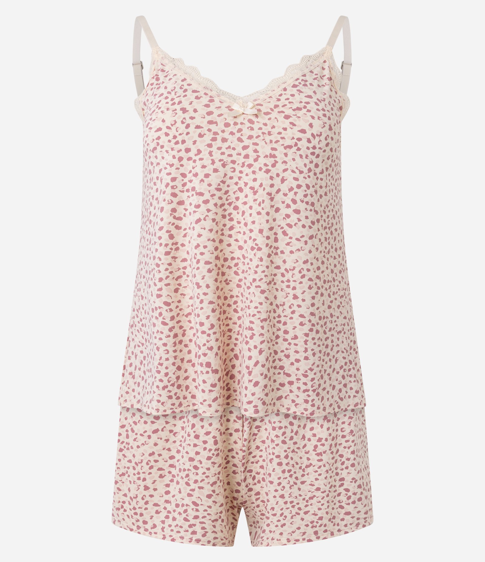 Pijama Short Doll em Microfibra com Estampa de Animal Print Onça Rosa 4