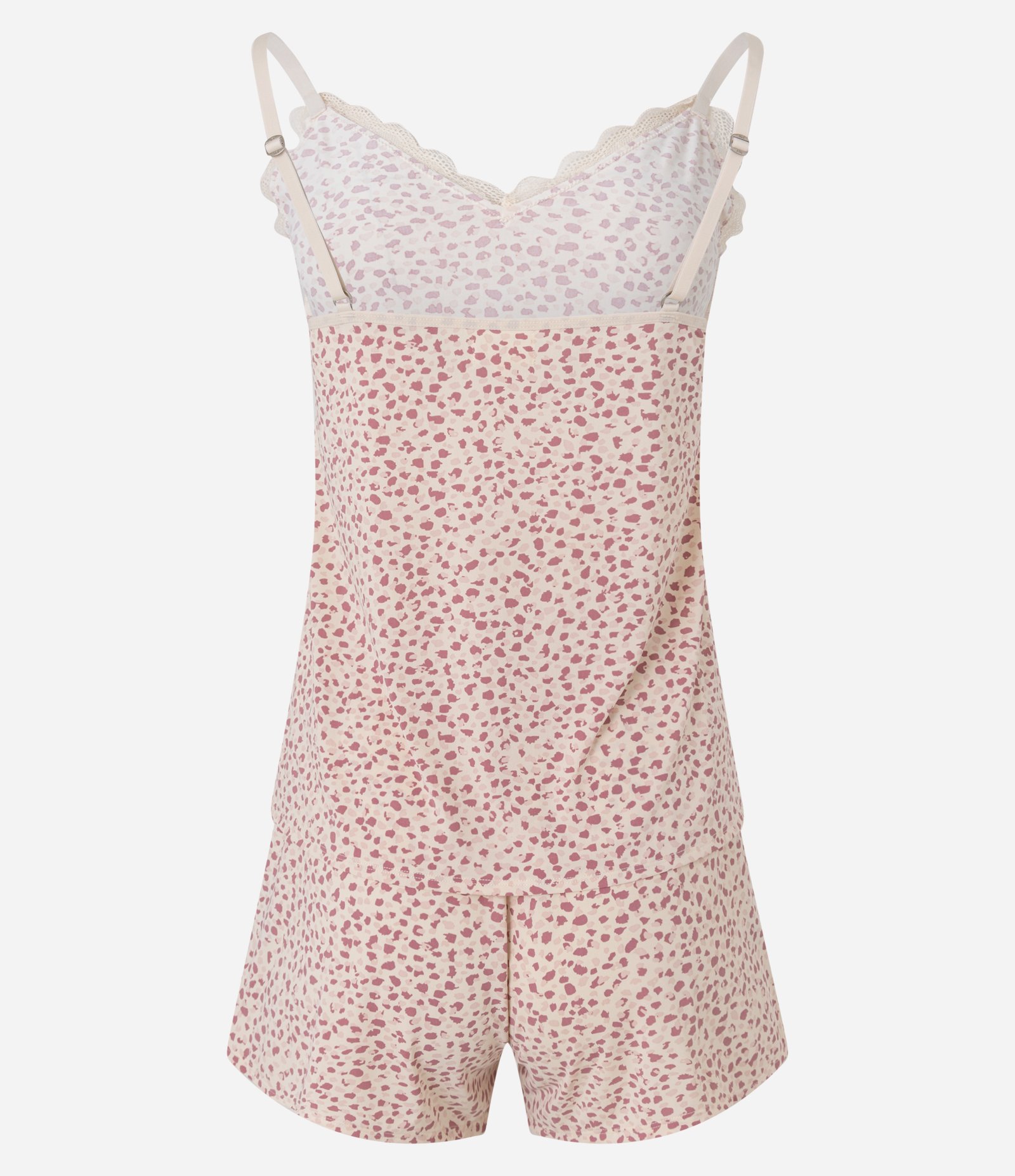 Pijama Short Doll em Microfibra com Estampa de Animal Print Onça Rosa 6