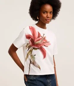 Blusa em Algodão com Estampa Floral de Lírio