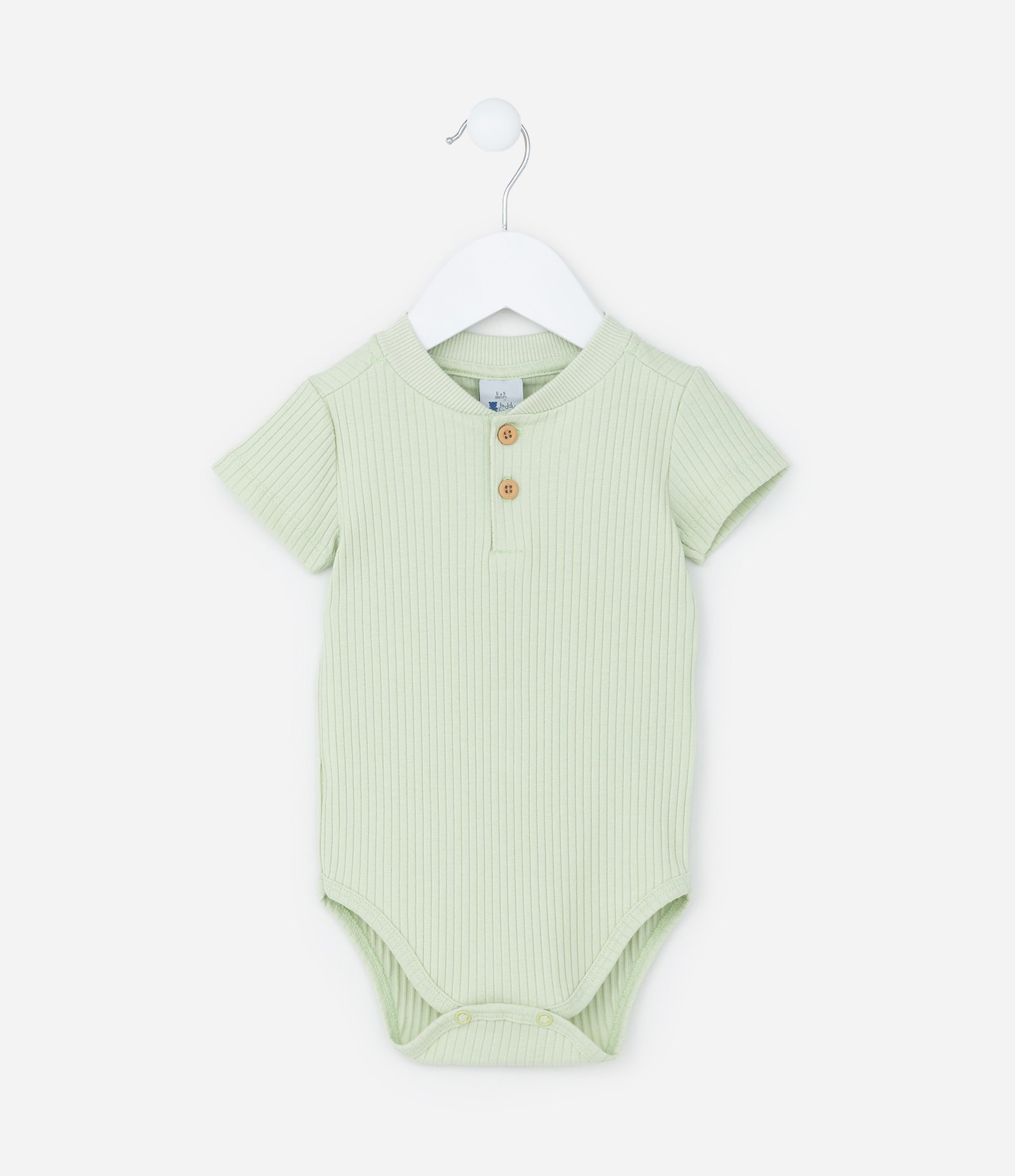 Body Infantil Canelado com Botões - Tam 0 a 24 meses Verde 1