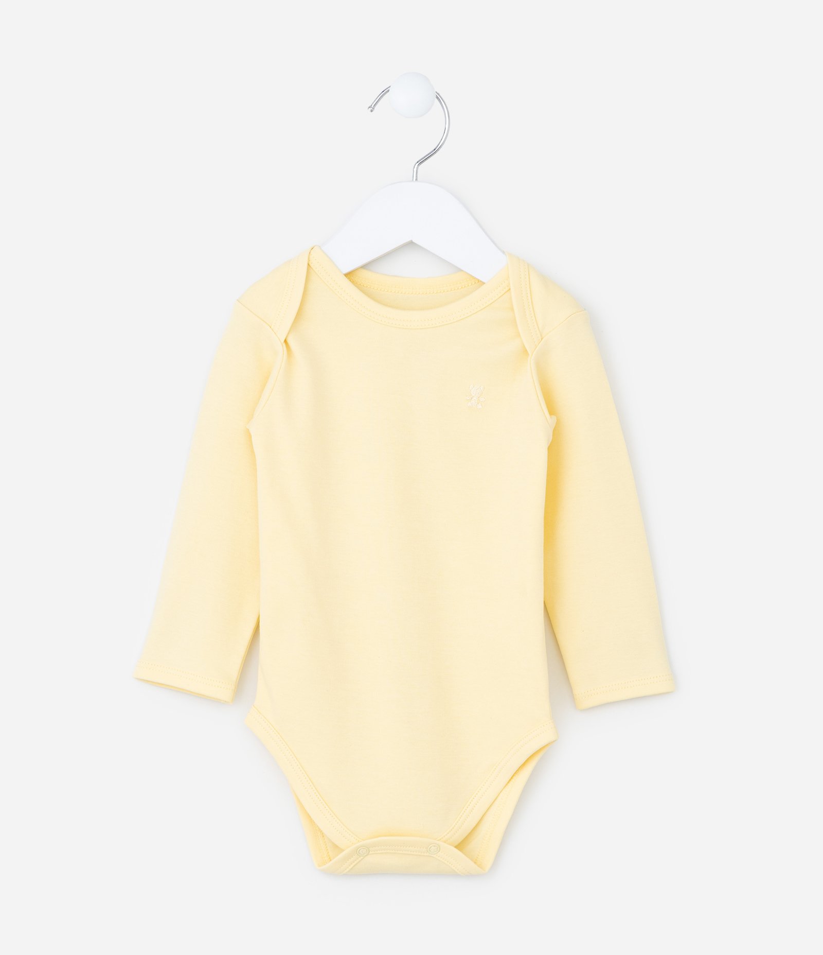 Body Básico Infantil em Algodão Peruano - Tam RN a 18 meses Amarelo 1
